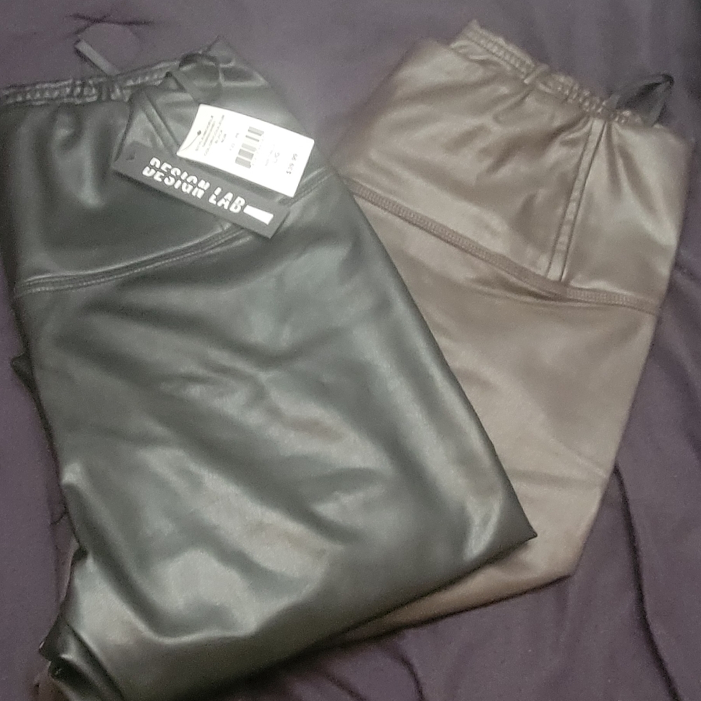 Design Lab Lord & Taylor Black and Brown Leggings